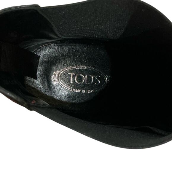 Tod’s Tronchetto Donna Calfskin Leather Ankle Boot Burgundy Size 38 Italy 8 US - Picture 15 of 16